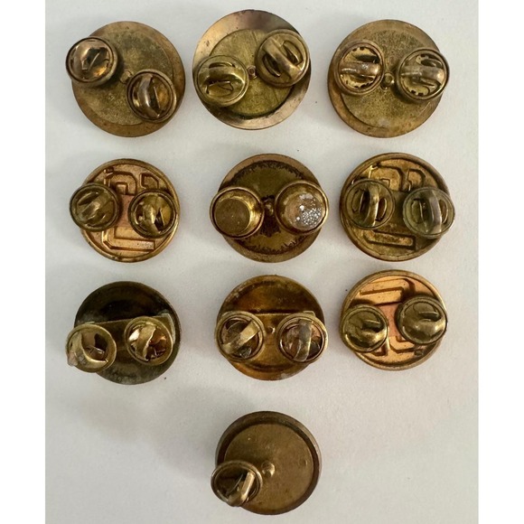 Lot of 10 Vintage US Military WWII Army Uniform Collar Buttons Brass Metal - Picture 4 of 4